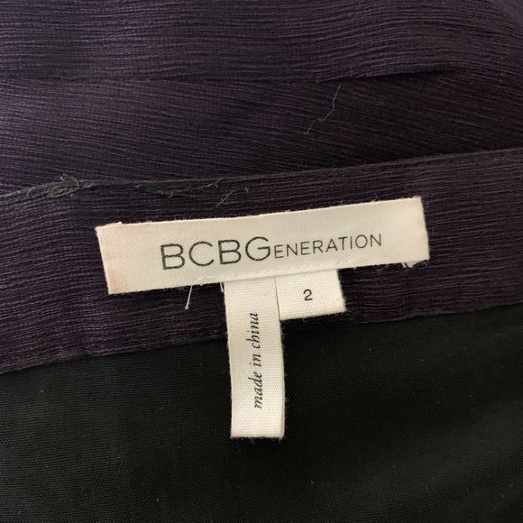 Vintage Y2K BCBG Mini Dress 2 Purple Metallic Lined Zip Open Back Sweetheart - Picture 7 of 7